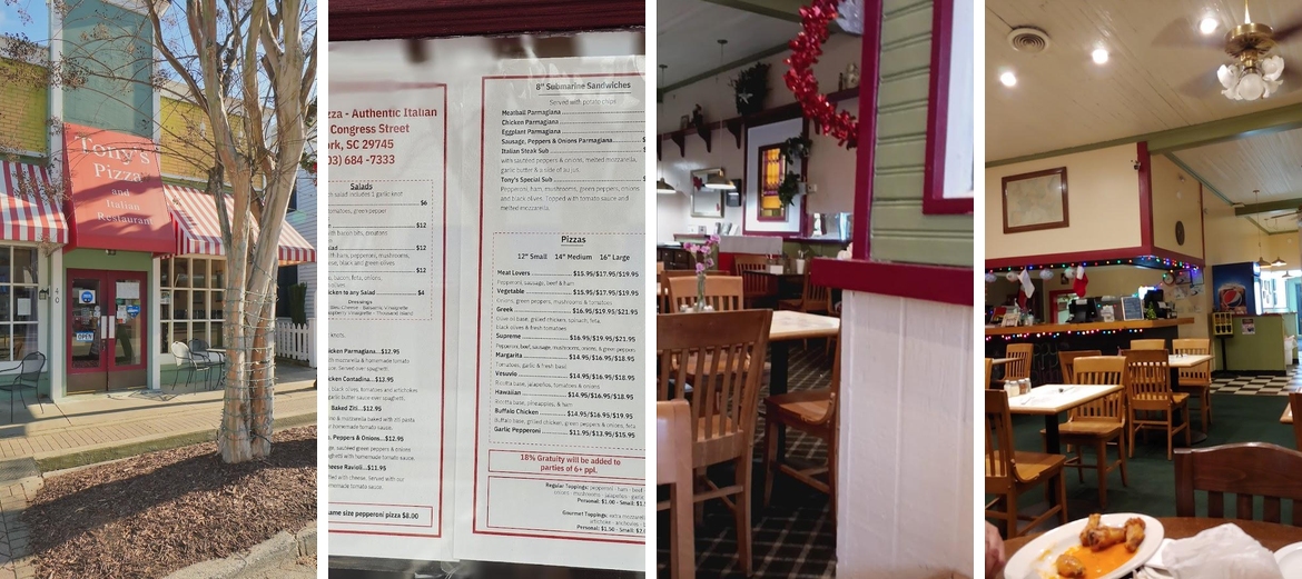 Tony's Pizza & Italian Restaurant Menu